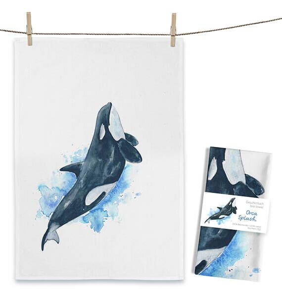 Theedoek Orca Splash