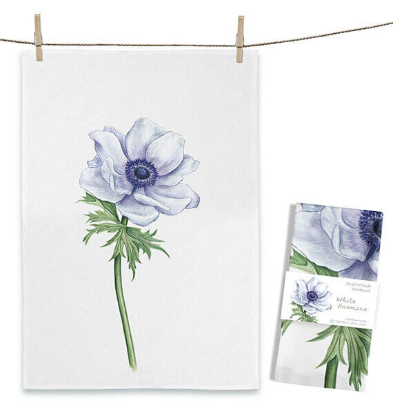 Theedoek White Anemone
