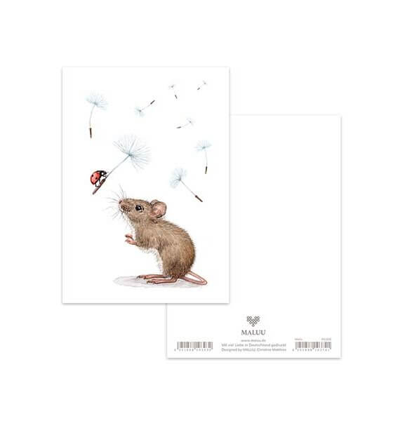 Ansichtkaart Lucky Mouse
