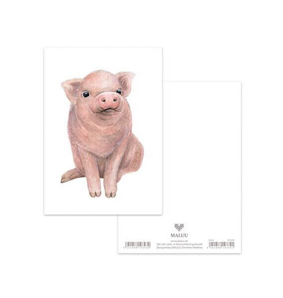 Ansichtkaart Lucky Piglet