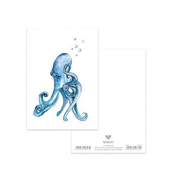 Ansichtkaart Octopus Bubbles