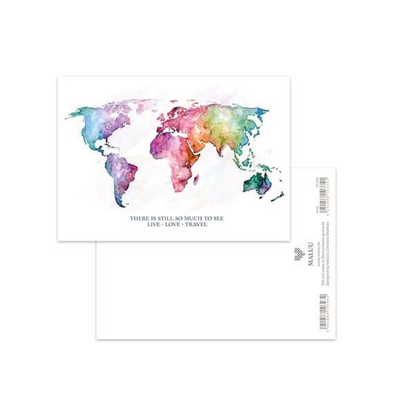 Ansichtkaart World Map rainbow