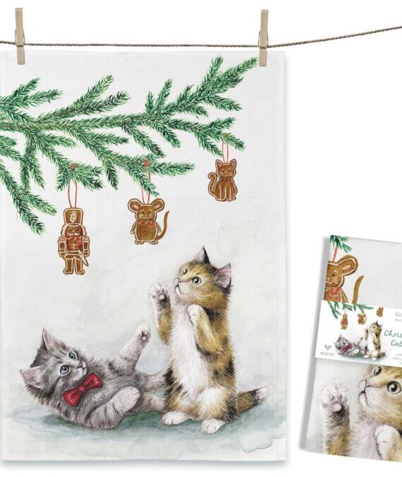 Theedoek Christmas Cats