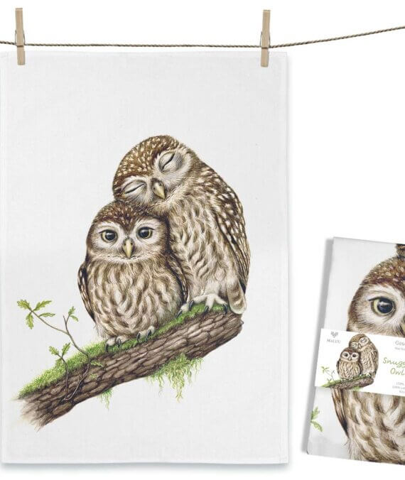 Theedoek Snuggling Owls